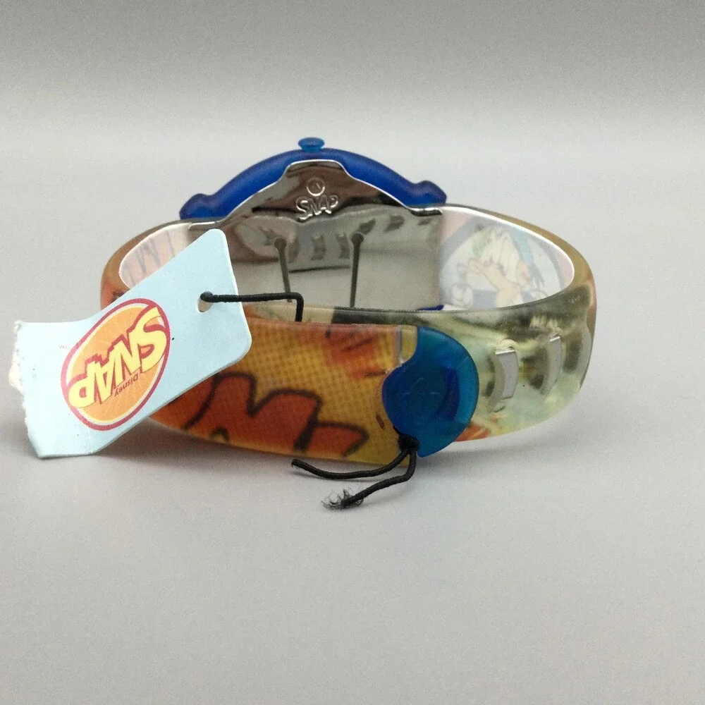Disney Snap Donald Duck Boys Watch Blue Case Comic Dial Slap Band New Battery